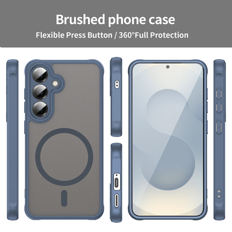 Husa Samsung Galaxy S25 Techsuit HaloFrost II MagSafe, bleumarin