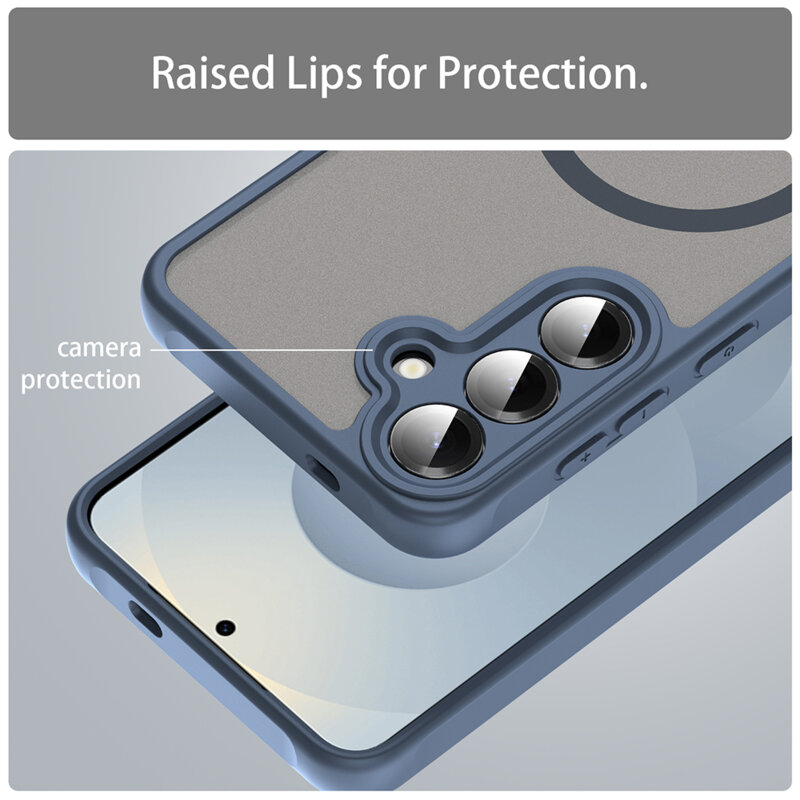 Husa Samsung Galaxy S25 Techsuit HaloFrost II MagSafe, bleumarin