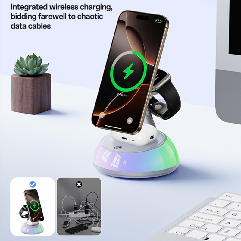 Statie incarcare wireless iPhone, Apple Watch Yesido DS31, 15W