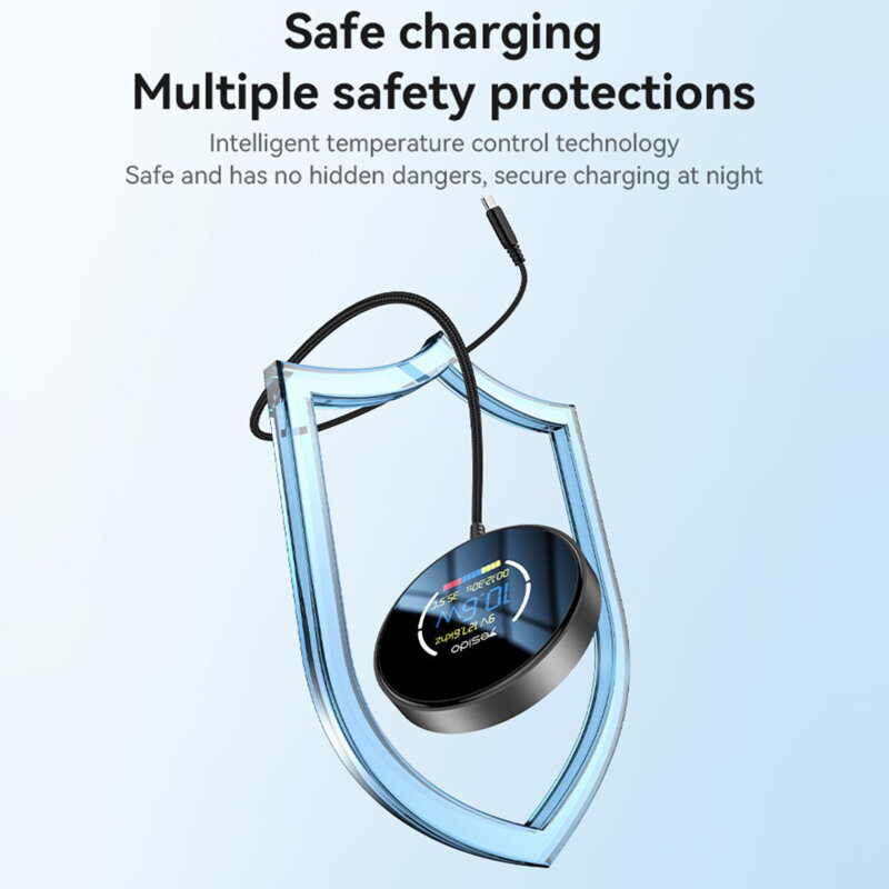 Statie incarcare magnetica cu display Yesido DS28, 15W, alb