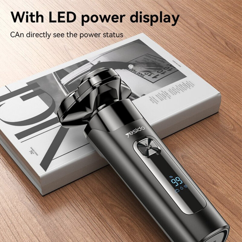 Aparat de ras electric cu 3 capete mobile Yesido MG05, negru