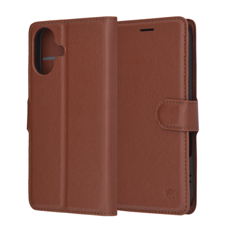 Husa iPhone 17 Techsuit Leather Folio, maro