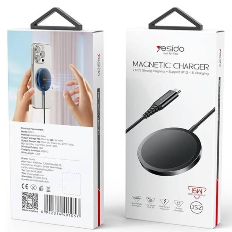 Statie incarcare wireless iPhone, magnetica Yesido DS21, 15W