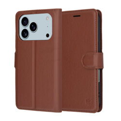 Husa iPhone 17 Pro Max Techsuit Leather Folio, maro