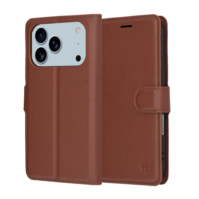 Husa iPhone 17 Pro Max Techsuit Leather Folio, maro