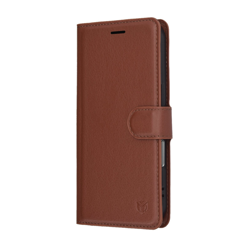 Husa iPhone 17 Pro Techsuit Leather Folio, maro