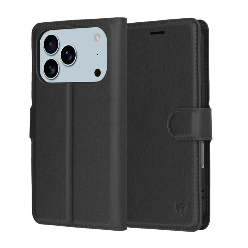 Husa iPhone 17 Pro Max Techsuit Leather Folio, negru