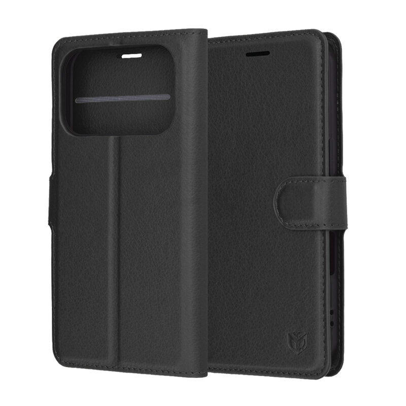 Husa iPhone 17 Pro Techsuit Leather Folio, negru