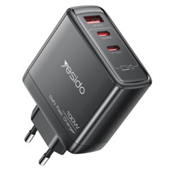 Incarcator GaN Fast Charge USB, 2x tip C 100W Yesido, YC142