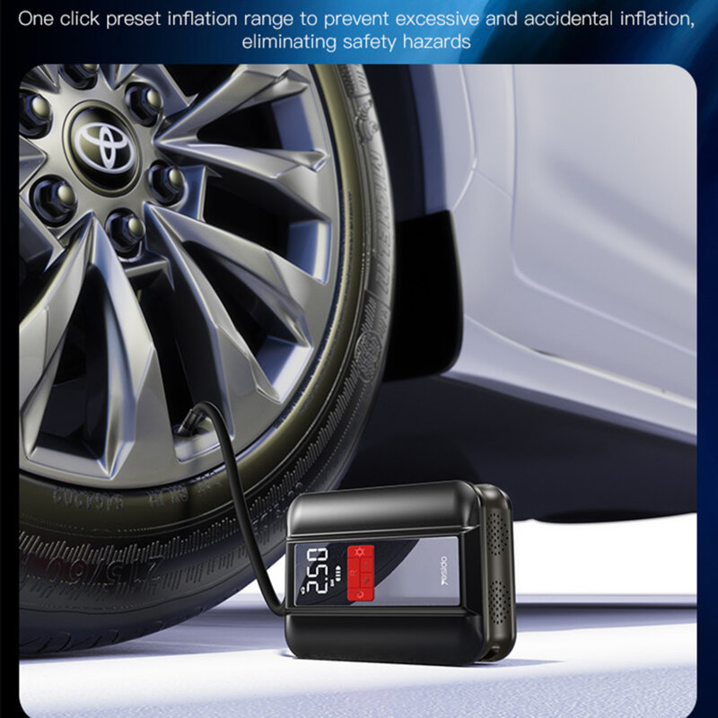 Compresor auto portabil cu ecran LED Yesido (VC04), negru