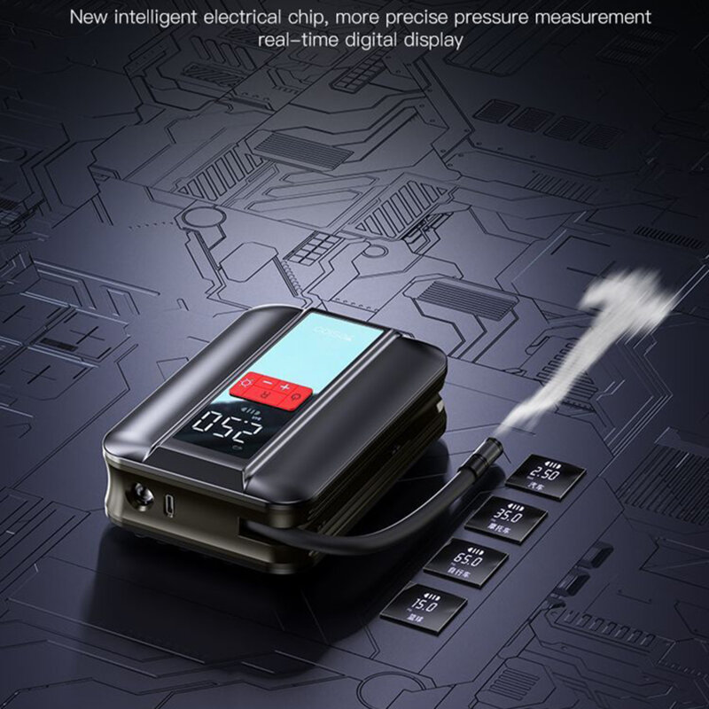 Compresor auto portabil cu ecran LED Yesido (VC04), negru