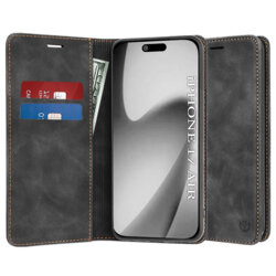 Husa piele iPhone 17 Air Techsuit Confy Cover, negru