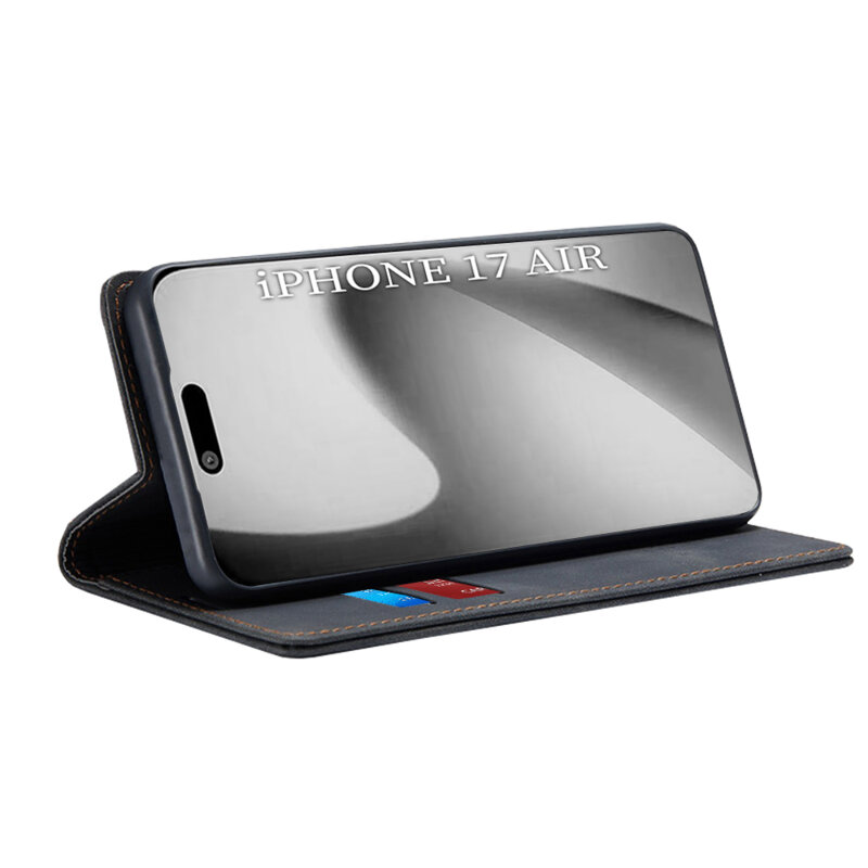 Husa piele iPhone 17 Air Techsuit Confy Cover, negru