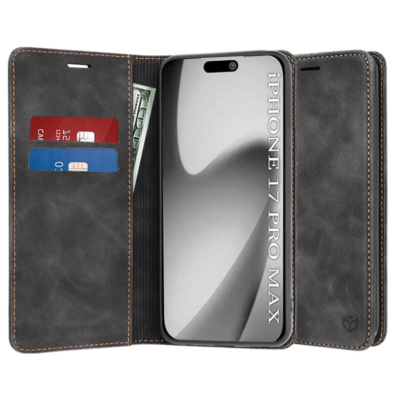 Husa piele iPhone 17 Pro Max Techsuit Confy Cover, negru