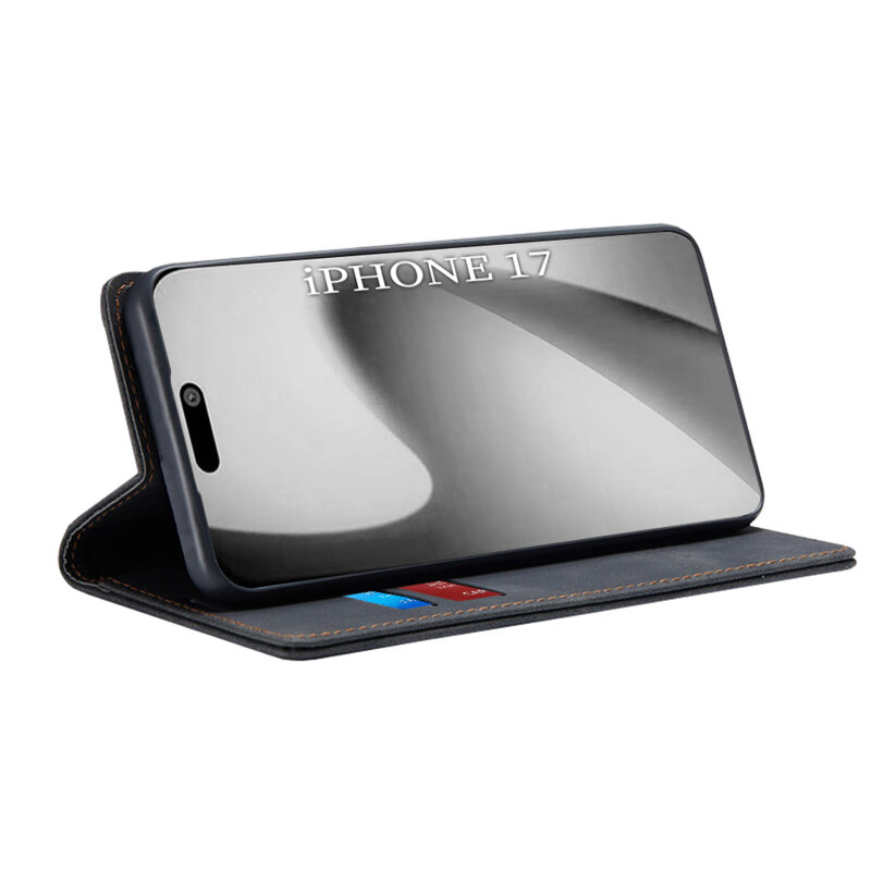Husa piele iPhone 17 Techsuit Confy Cover, negru