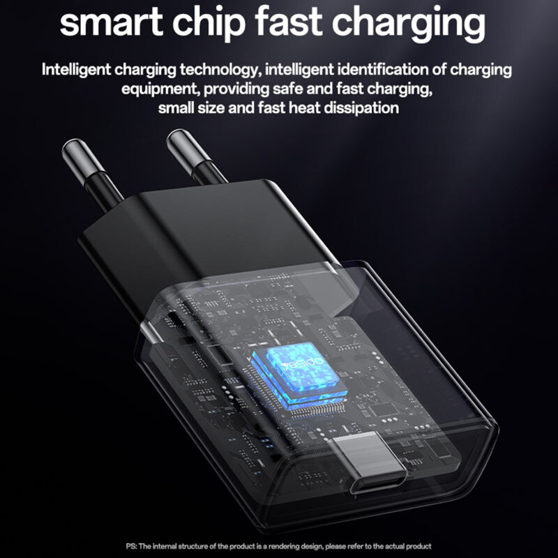 Incarcator GaN tip C Fast Charge Yesido, PD30W, YC74