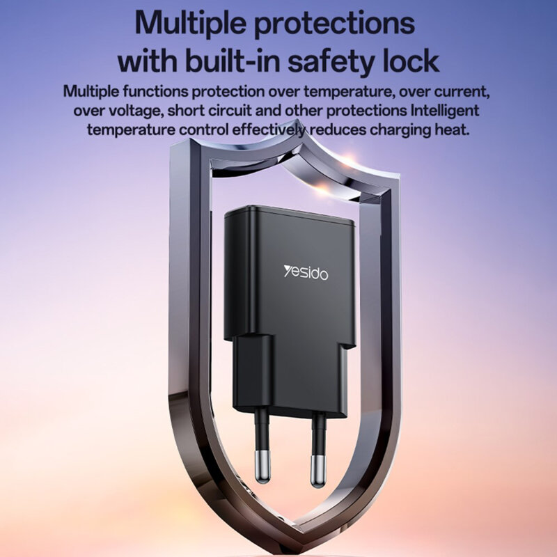 Incarcator GaN tip C Fast Charge Yesido, PD30W, YC74