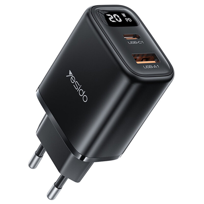 Incarcator retea USB, tip C cu display Yesido, 20W, YC68