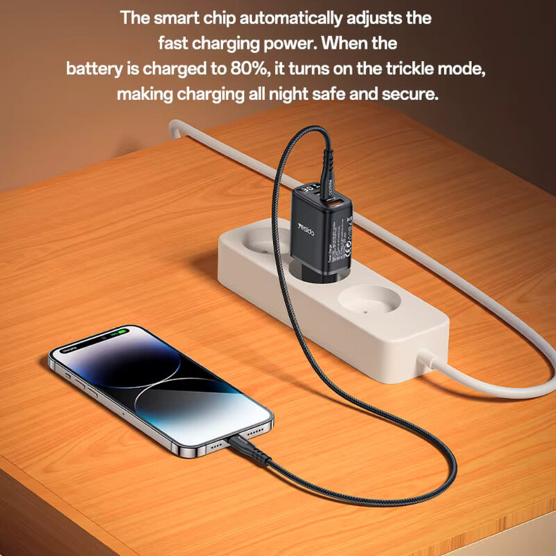 Incarcator priza USB, tip C 3in1 cu display Yesido, 30W, YC69