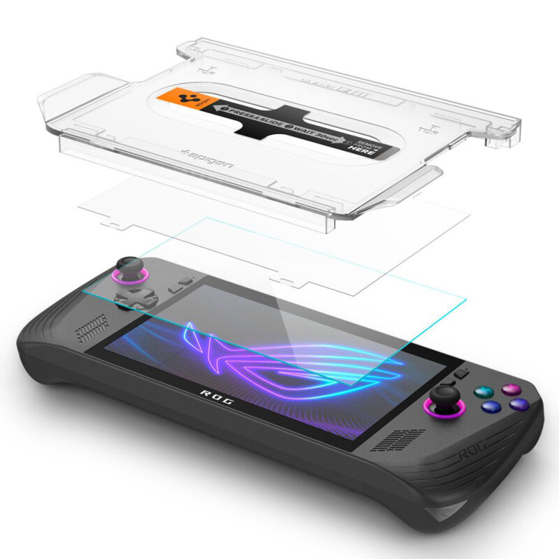 [Pachet 2x] Folie sticla Asus ROG Ally X Spigen Glas.tR EZ-FIT, transparenta