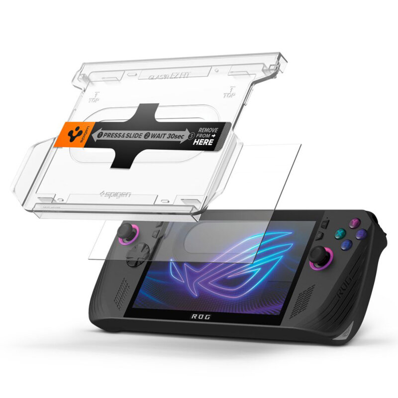 [Pachet 2x] Folie sticla Asus ROG Ally X Spigen Glas.tR EZ-FIT, transparenta