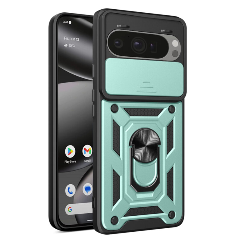 Husa Google Pixel 10 Pro XL protectie camera Techsuit CamShield Series, verde