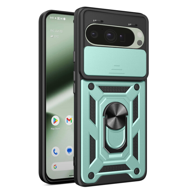 Husa Google Pixel 10 Pro protectie camera Techsuit CamShield Series, verde