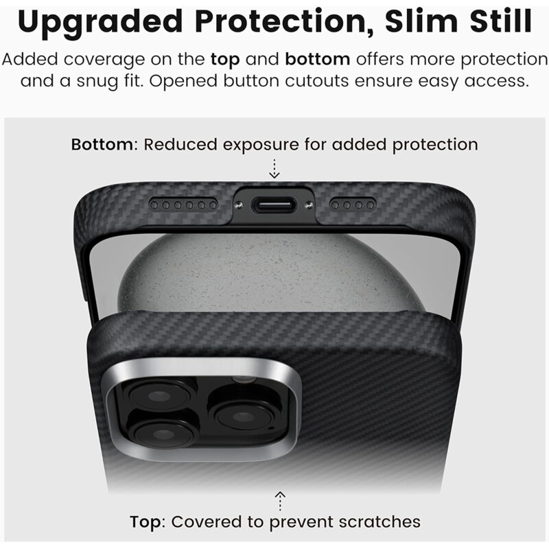 Husa iPhone 16 Pro Techsuit Aramid Fiber MagSafe, negru