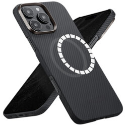 Husa iPhone 16 Pro Techsuit Aramid Fiber MagSafe, negru