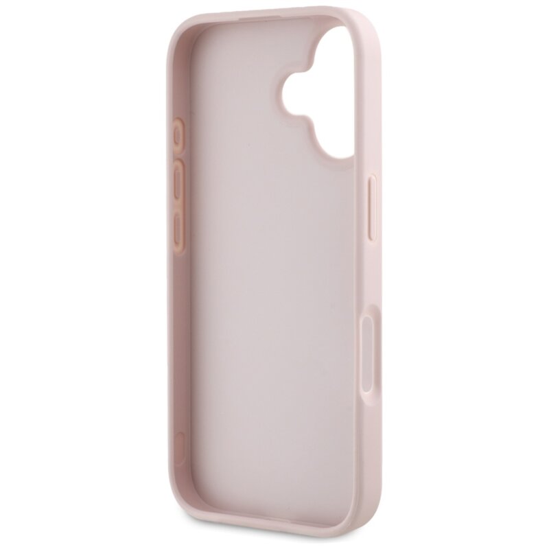 Husa originala Guess iPhone 16 Hardcase Grained Big 4G Logo Small Classic Logo, roz, GUHCP16SPGT4MBP