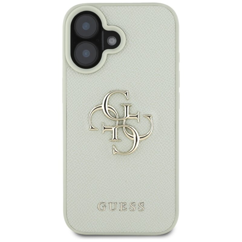 Husa originala Guess iPhone 16 Hardcase Grained Big 4G Logo Small Classic Logo, verde, GUHCP16SPGT4MBN