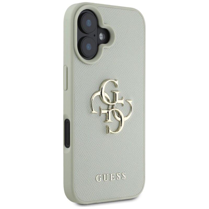 Husa originala Guess iPhone 16 Hardcase Grained Big 4G Logo Small Classic Logo, verde, GUHCP16SPGT4MBN
