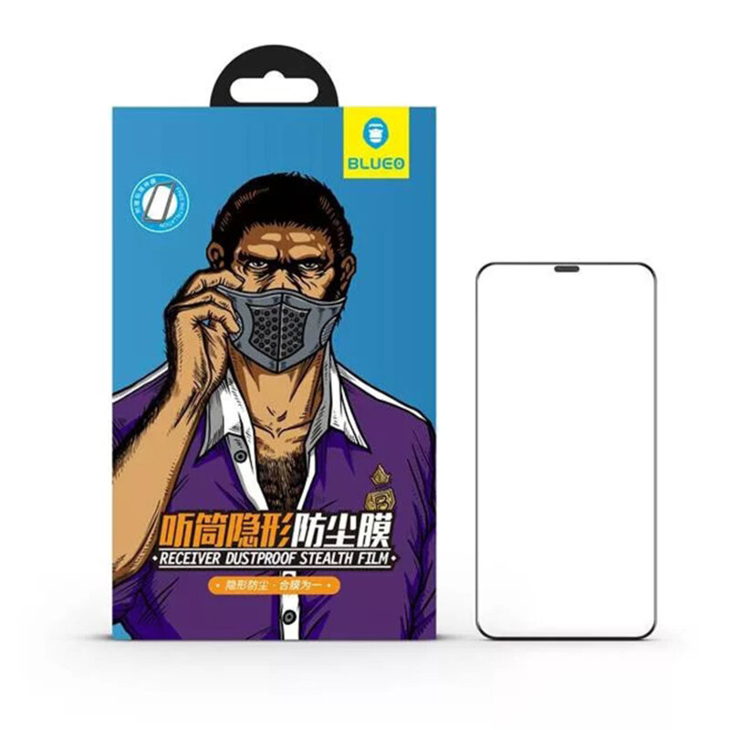 Folie iPhone XS Max Blueo Anti-Dust HD Glass, negru