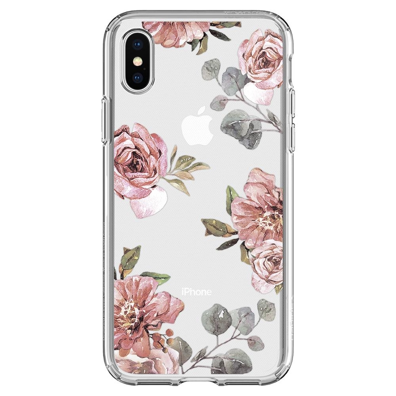 Bumper iPhone XS Spigen Liquid Crystal Aquarelle - Rose