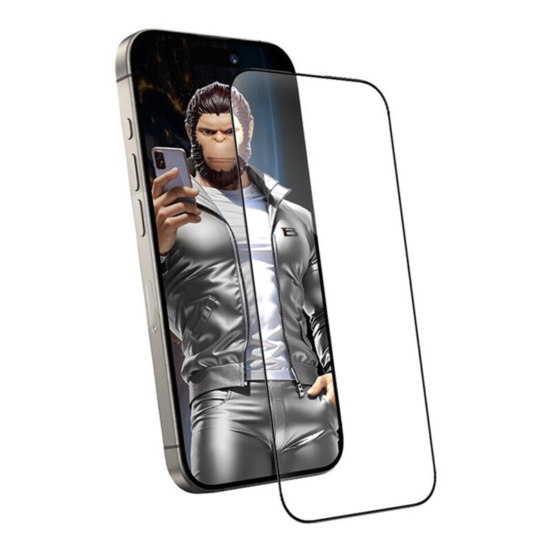 Folie iPhone 15 Blueo Anti-Static HD Glass, negru