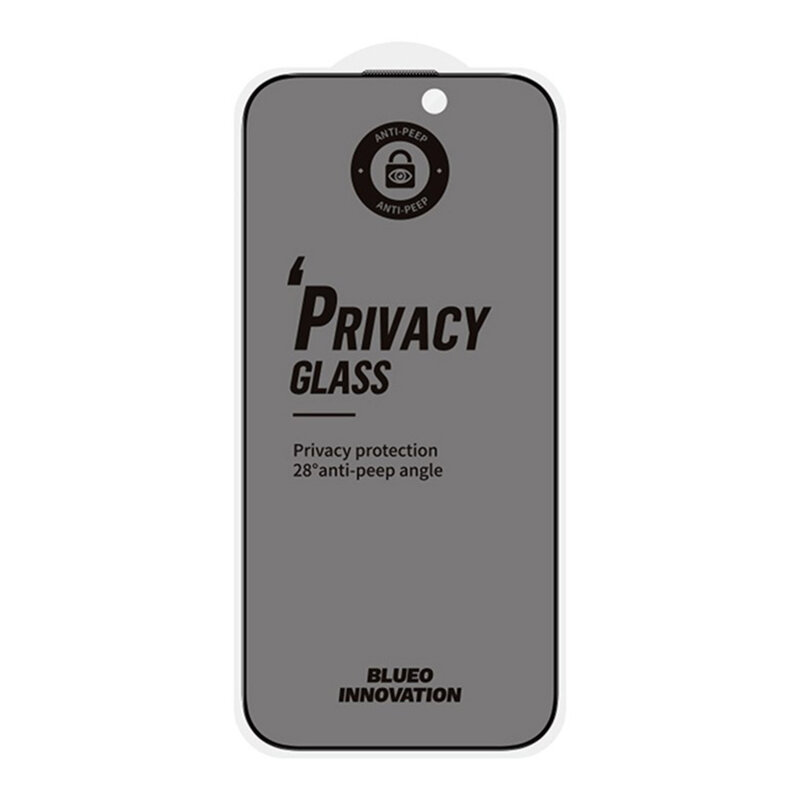 Folie iPhone 15 Plus Blueo Anti-Peep Privacy Glass, negru mat