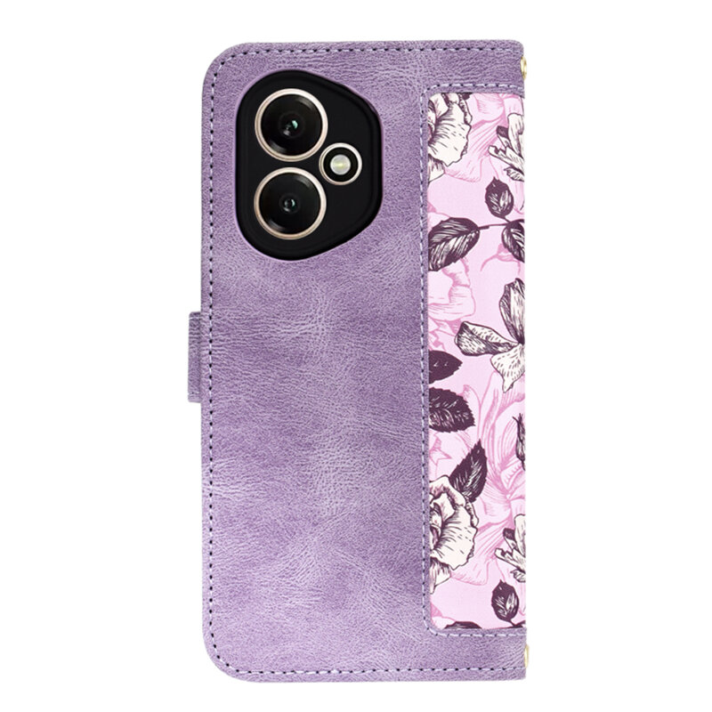 Husa personalizata fete Honor 400 Techsuit FlipCraft, mov