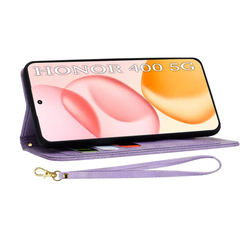 Husa personalizata fete Honor 400 Techsuit FlipCraft, mov