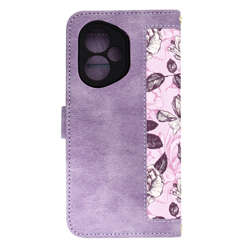 Husa personalizata fete Honor 400 Techsuit FlipCraft, mov