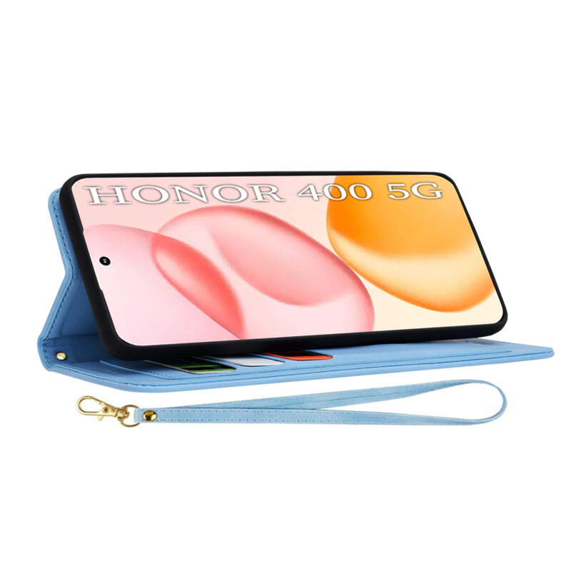 Husa personalizata fete Honor 400 Techsuit FlipCraft, bleu