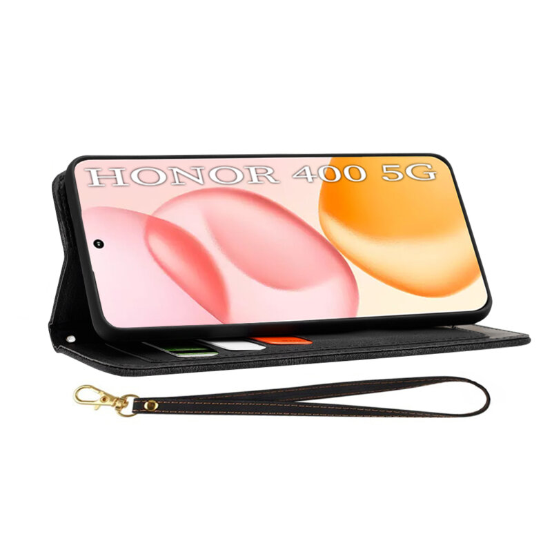 Husa personalizata fete Honor 400 Techsuit FlipCraft, negru