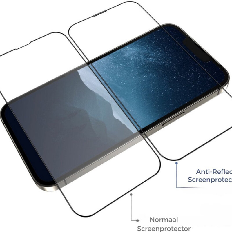 Folie iPhone 15 cu aplicator Blueo Anti-Reflective HD Glass, negru