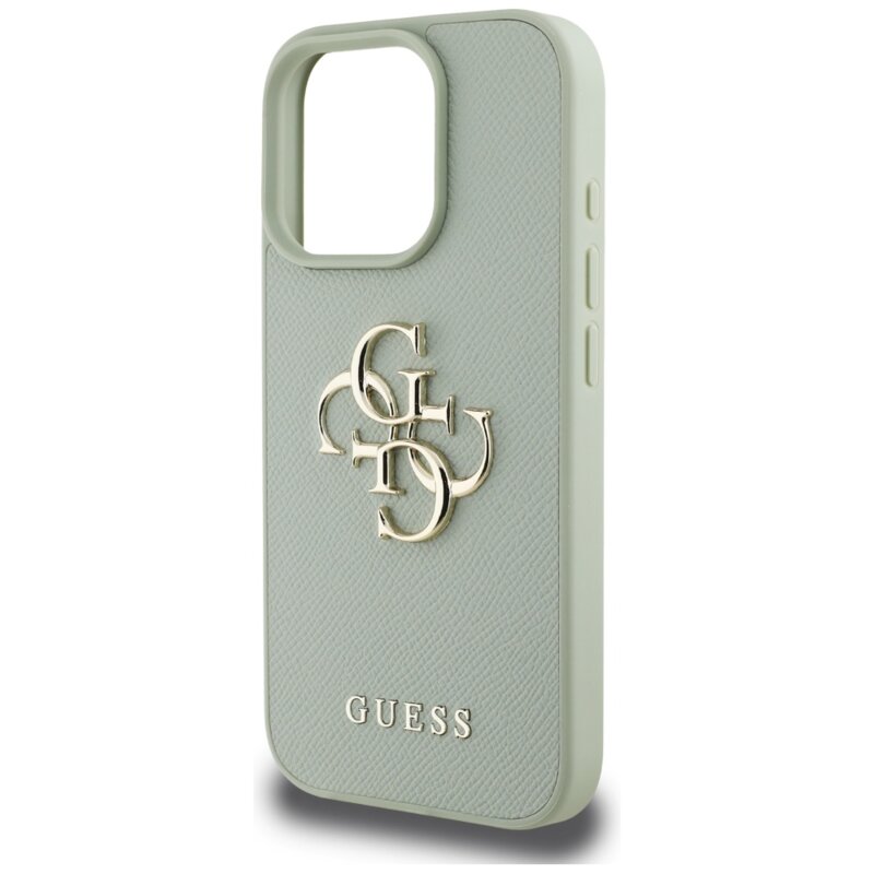 Husa originala Guess iPhone 16 Pro Hardcase Grained Big 4G Logo Small Classic Logo, verde, GUHCP16LPGT4MBN