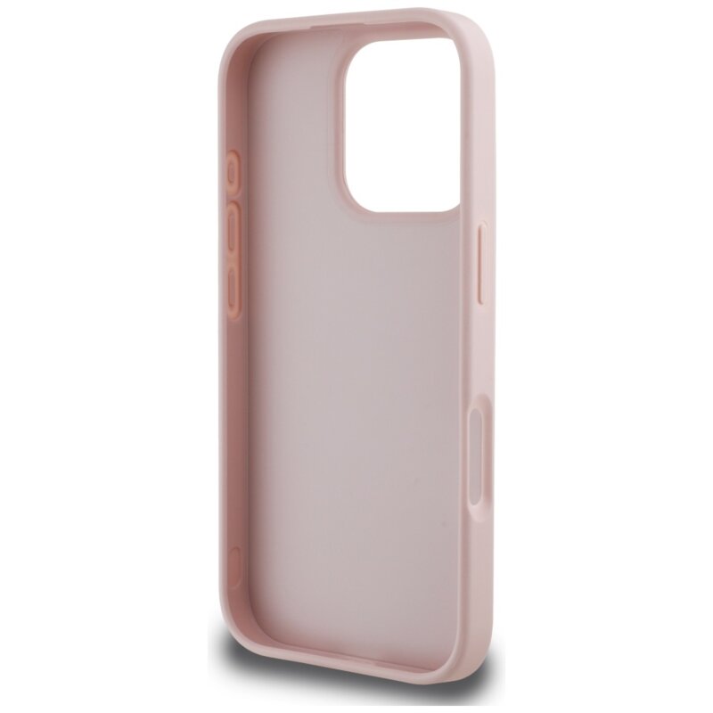 Husa originala Guess iPhone 16 Pro Max Hardcase Grained Big 4G Logo Small Classic Logo, roz, GUHCP16XPGT4MBP