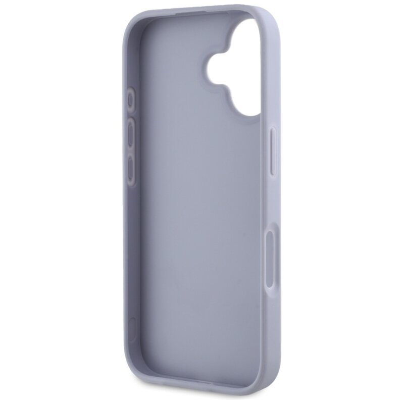 Husa iPhone 16 Guess Leather Hot Stamp 4G Pattern Triangle Metal Logo, mov, GUHCP16SPGP4STRU