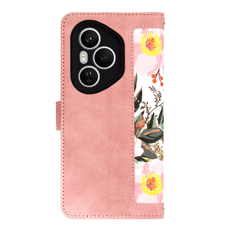 Husa personalizata fete Honor 400 Pro Techsuit FlipCraft, roz