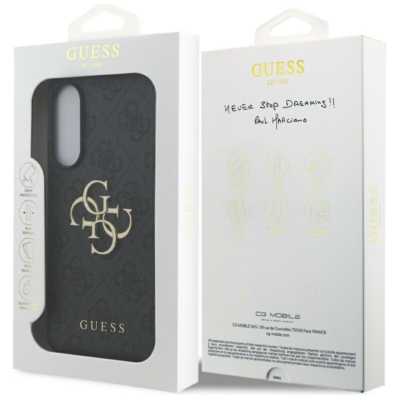 Husa originala Guess Samsung Galaxy S25 Edge Hardcase Big 4G Logo Classic Logo, negru, GUHCS25E4GMGGR