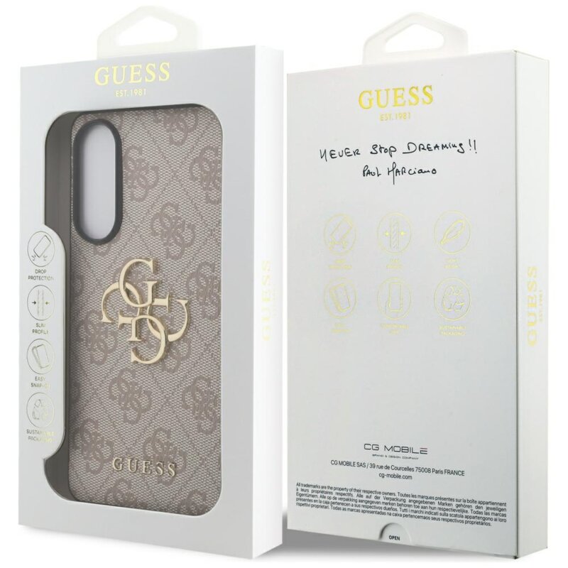 Husa originala Guess Samsung Galaxy S25 Edge Hardcase Big 4G Logo Classic Logo, roz, GUHCS25E4GMGPI
