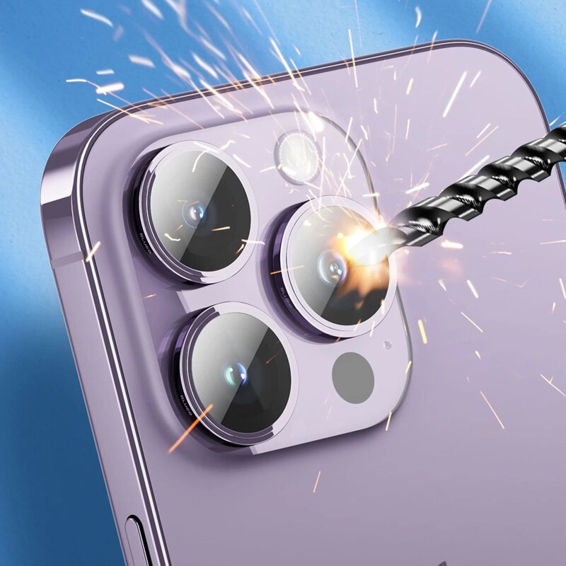 Folie iPhone 16 Pro Max Blueo Sapphire Crystal Original Lens Glass, colorat