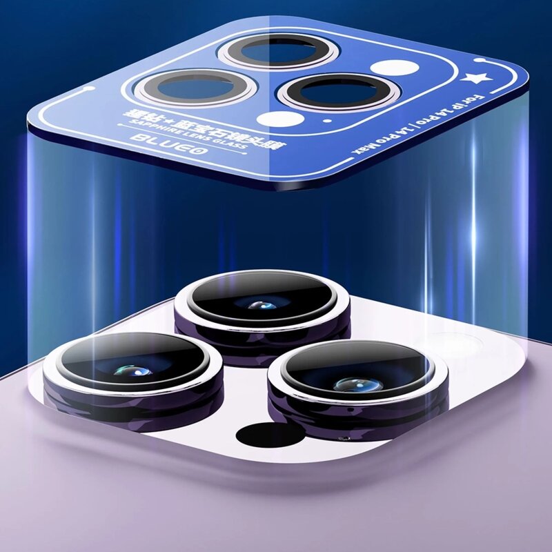 Folie iPhone 14 Pro Max Blueo Sapphire Crystal Original Lens Glass, colorat